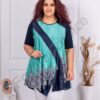 Plus size ασύμμετρη τουνίκ με μπαρόκ μοτίβα-κωδ 251412-3