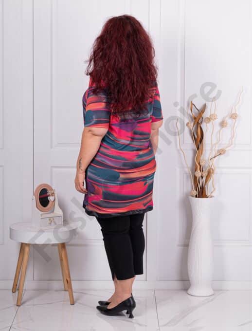 Plus size πολύχρωμη μπλούζα με τσέπη-κωδ 251303-1