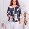 Plus size κοντό σακάκι φλόραλ-μωβ/εκρού-κωδ 1439-8