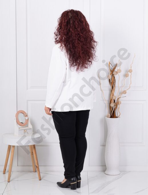 Plus size γυναικείο σακάκι-λευκό-κωδ 2609-3