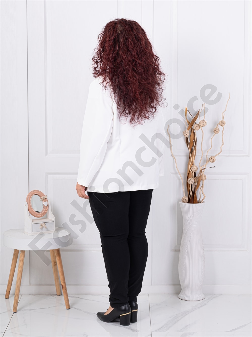 Plus size γυναικείο σακάκι-λευκό-κωδ 2609-3