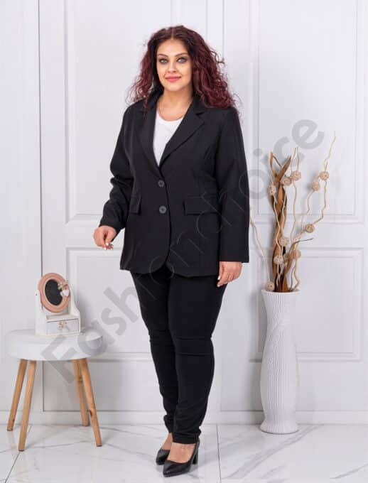 Plus size γυναικείο σακάκι-μαύρο-κωδ 2609