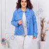 Plus size τζιν τζάκετ-μπλε-κωδ 8967-3