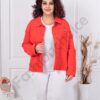 Plus size τζιν τζάκετ-κόκκινο-κωδ 8967-2