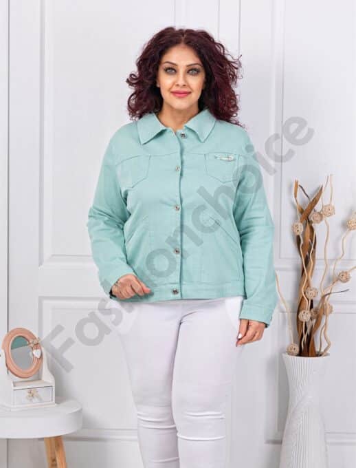 Plus size τζιν τζάκετ-βεραμάν-κωδ 8967