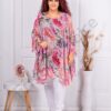 Plus size τουνίκ πόντσο φλόραλ-ροζ-κωδ 255021-9