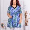 Plus size V τουνίκ-μπλε/πράσινο-κωδ 251440-1