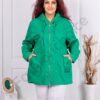 Plus size τζιν τζάκετ με κουκούλα-πράσινο-κωδ 8665