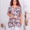 Plus size ασύμμετρη τουνίκ-ντεσέν τριαντάφυλλα-κωδ 2521018