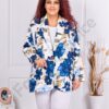 Plus size φλόραλ σακάκι-μπλε λουλούδια-κωδ 230463-2