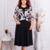 Plus size φόρεμα με ανοίγματα στους ώμους-μαύρο-κωδ 25005