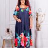 Plus size φόρεμα φλοράλ-μπλε-κωδ 824-6
