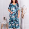Plus size φόρεμα φλοράλ-μπλε-κωδ 824-3