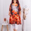 Plus size τουνίκ με παπαρούνες-μαύρο-κωδ 2146