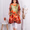 Plus size τουνίκ με παπαρούνες-χακί-κωδ 2146-2