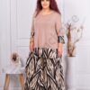 Plus size σετ μπλούζα με παντελόνα-μόκα-κωδ 10010-2