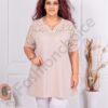 Plus size τουνίκ με μανίκια δαντέλα-μπεζ-κωδ 1796-13
