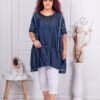 Plus size τζιν τουνίκ με τρύπες στα μανίκια-κωδ 831