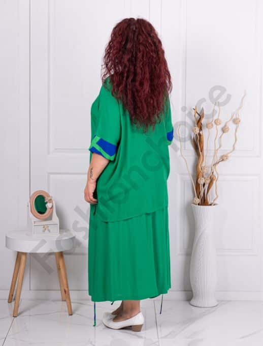 Plus size σετ τουνίκ και φούστα-πράσινο-κωδ 25092-1