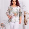 Plus size σιφόν μπλούζα φλόραλ-λευκό-κωδ 50245-1