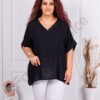 Plus size V-μπλούζα-μαύρο-κωδ 4909