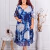 Plus size σιφόν φόρεμα-μπλε-κωδ 25250-3