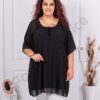 Plus size σιφόν τουνίκ-μαύρο-κωδ 10017