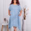 Plus size ασύμμετρο τζιν φόρεμα-μπλε ανοιχτό-κωδ 51015-1