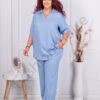 Plus size σετ τουνίκ και παντελόνι-μπλε ανοιχτό-κωδ 1447-6