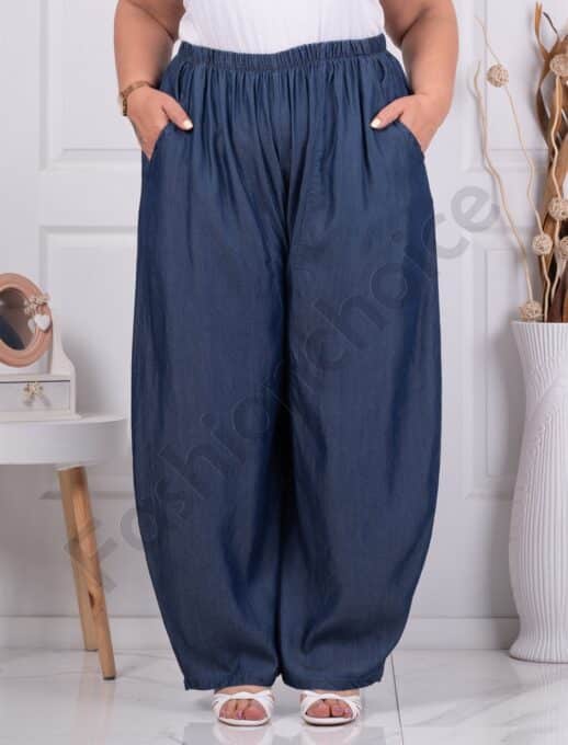 Plus size παντελόνι-σκούρο μπλε-κωδ 80026