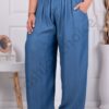 Plus size παντελόνι-μπλε-κωδ 80026-1