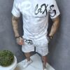 Ανδρικό σετ T-Shirt και βερμούδα Unrelaxed-λευκό-κωδ 266-1