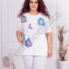Plus size μπλούζα με γράμματα-λευκό-κωδ 4683-1