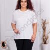 Plus size μπλούζα με απλικέ δαντέλας-λευκό-κωδ 2005-1