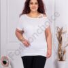 Plus size μπλούζα με έξω τον ώμο-λευκό-κωδ 252-2