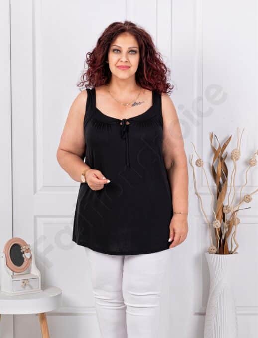 Plus size αμάνικη μπλούζα-μαύρο-κωδ 2044