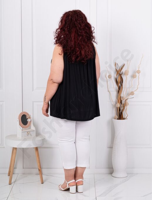 Plus size αμάνικη μπλούζα-μαύρο-κωδ 2044