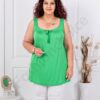 Plus size αμάνικη μπλούζα-πράσινο μήλο-κωδ 2044-6