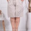 Plus size λινή βερμούδα-εκρού-κωδ 9863-2