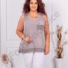 Αμάνικη μπλούζα από βαμβάκι και λινό-μόκα-κωδ 9886-6
