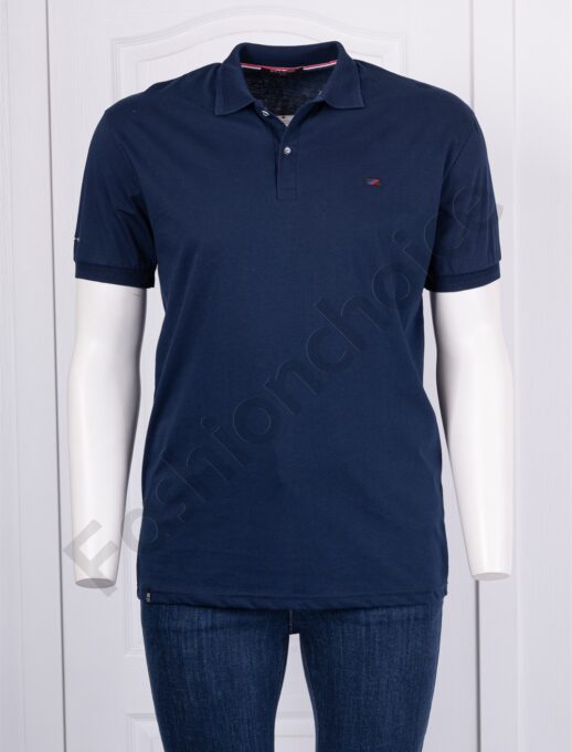 Plus size ανδρική πόλο μπλούζα-σκούρο μπλε-κωδ 236150-4