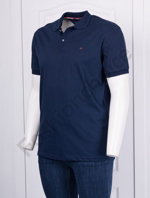 Plus size ανδρική πόλο μπλούζα-σκούρο μπλε-κωδ 236150-4