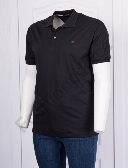 Plus size ανδρική πόλο μπλούζα-μαύρο-κωδ 236150