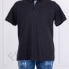 Plus size ανδρική πόλο μπλούζα-μαύρο-κωδ 20552