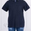 Plus size ανδρική πόλο μπλούζα-σκούρο μπλε-κωδ 20552-2