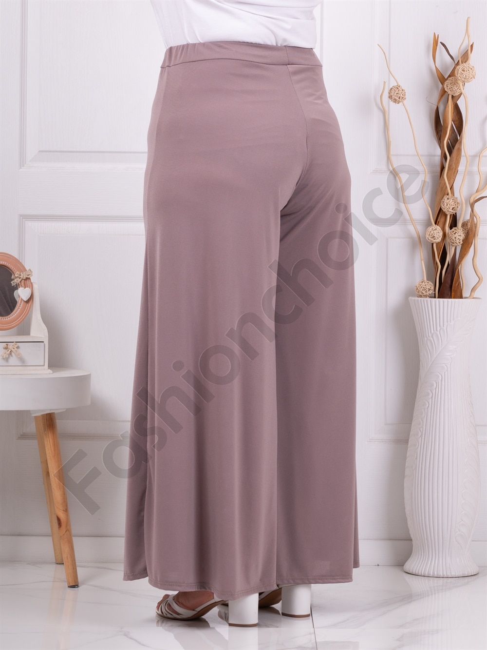 Plus size ψηλόμεση παντελόνα-μόκα-κωδ 5359-11