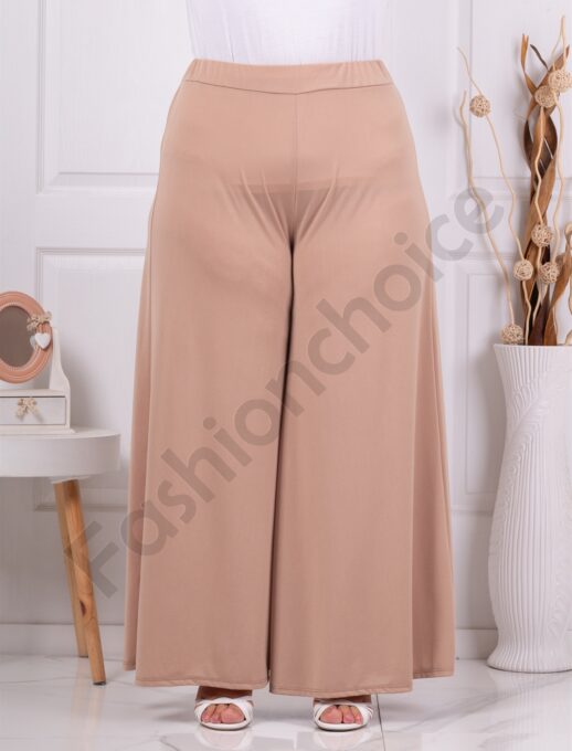Plus size ψηλόμεση παντελόνα-μπεζ-κωδ 5359-10