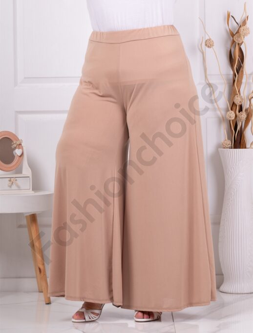 Plus size ψηλόμεση παντελόνα-μπεζ-κωδ 5359-10