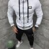 Ανδρικό σετ φόρμας με επιγραφή Rocks Jeans-λευκό-κωδ 11889-1