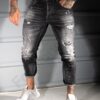 Ανδρικό τζιν παντελόνι Skinny Fit-μαύρο-κωδ 8090